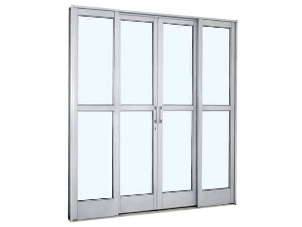PORTA CORRER CENTRAL 4F (2M X 2,15M) BRANCA C/ VIDRO