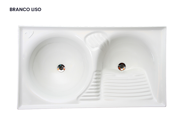 TANQUE FIBRA 2 BOJOS 1,10MX55CM BRANCO