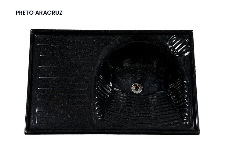 TANQUE FIBRA 1 BOJO 85X55CM BANCADA PRETO